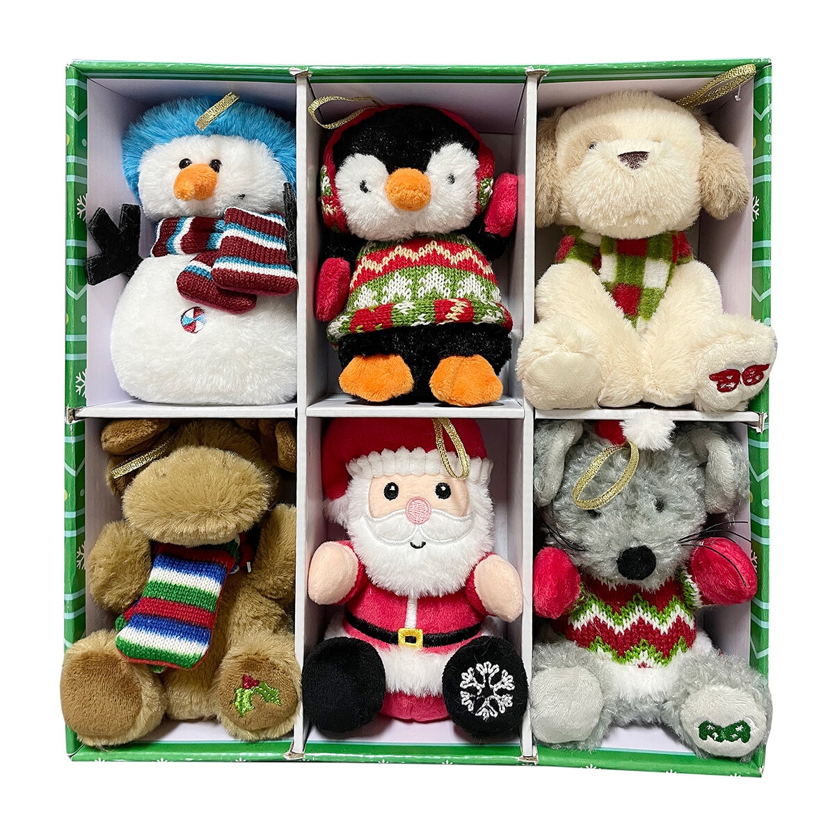 Ornamentos Navideños para Colgar 6 Piezas, Set de Animales
