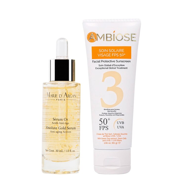 Serum de Oro Marie d´Argan y Protector Solar Ambiose de Regalo Costco