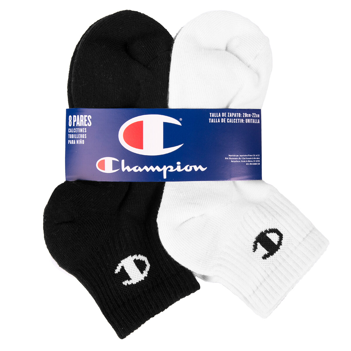 Champion Calcetines para Niños 8 Pares Varias Tallas y Colores