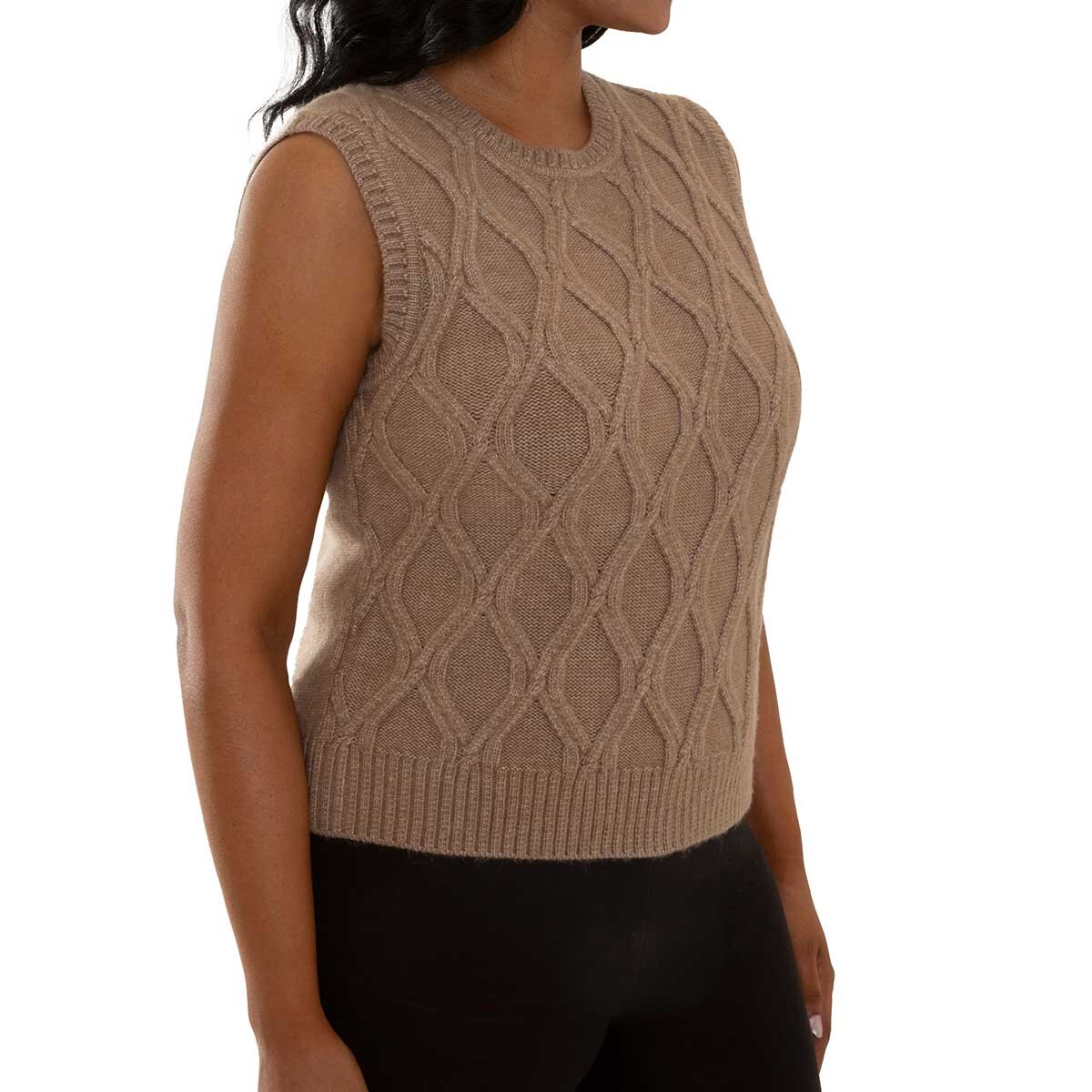 Mario Serrani Italy Chaleco de punto para Dama Café Chica