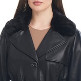 Vince Camuto Gabardina para Dama Negro Mediana