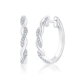 Aretes, Arracadas de Diamantes 0.20ctw, Oro Blanco de 14K