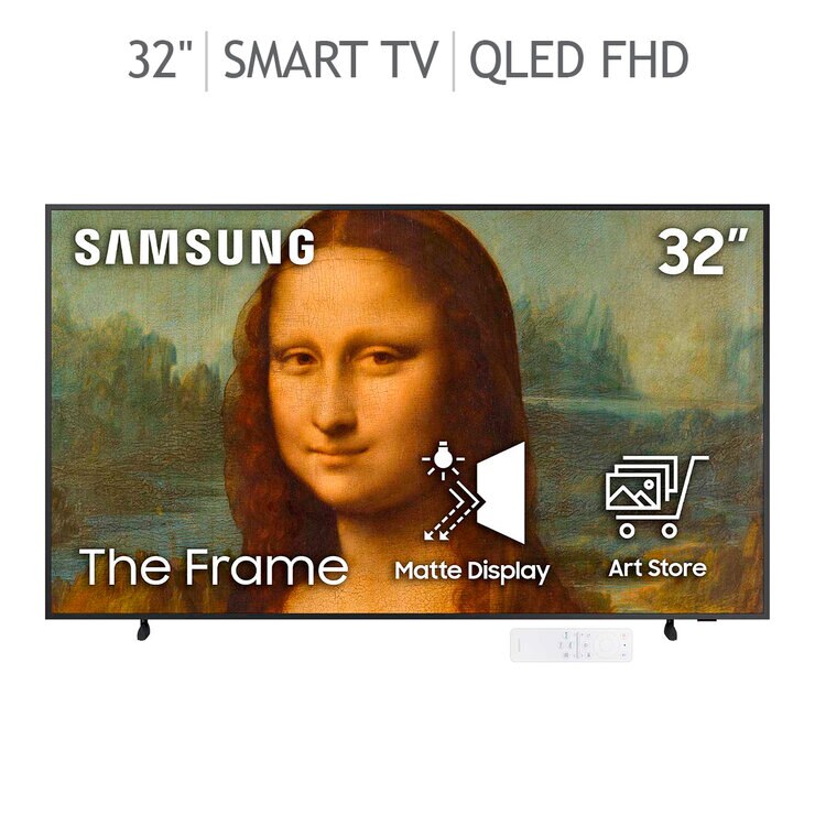 Samsung Pantalla 32" QLED The Frame FHD Smart TV + Marco café