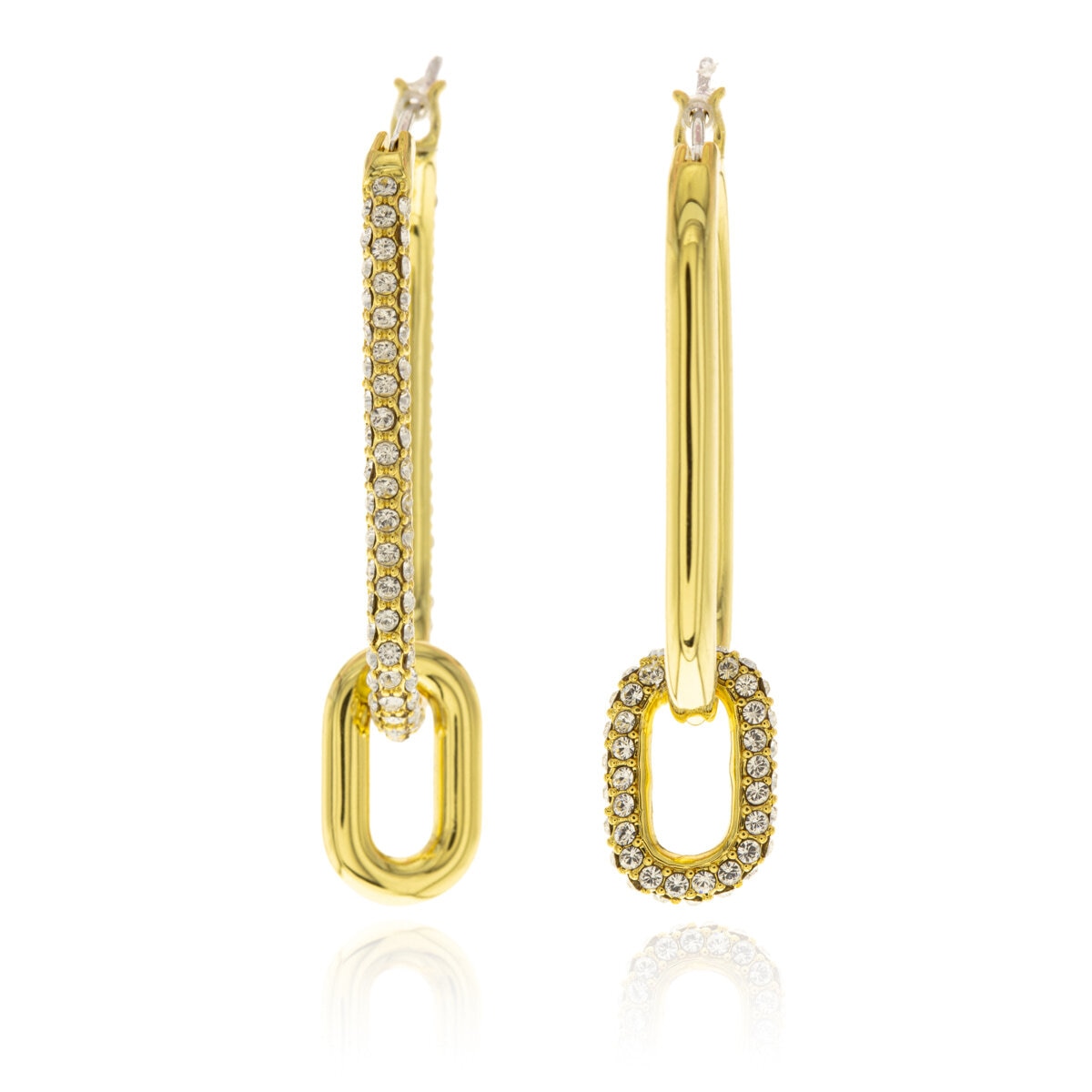 Mayfer, Aretes Largos bañados en Oro y Cristal Austíaco