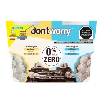 Don't Worry Merengues Chocolate y Cookies & Cream 2 pzas Don't Worry Merengues Chocolate y Cookies & Cream 2 pzas