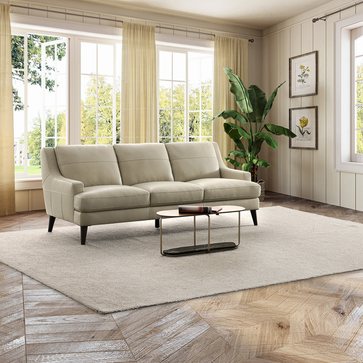 Simon Li Furniture, Sofá de Piel Simon Li Furniture, Sofá de Piel
