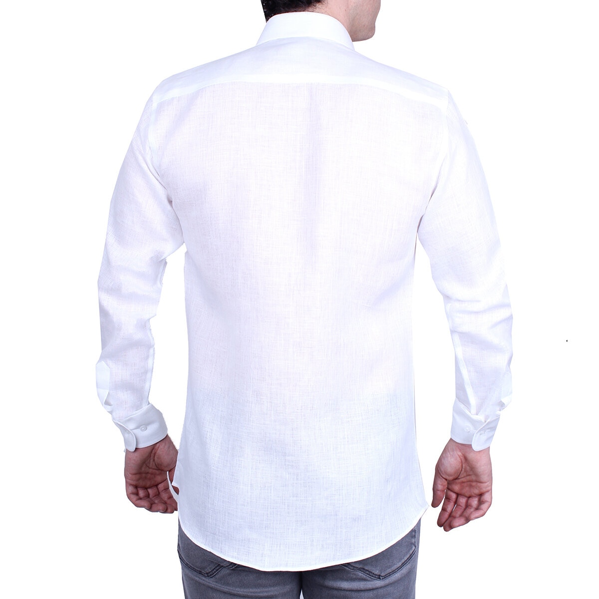 Emporio Colombo, Camisa de Lino para Caballero Corte Slim/Regular en Varias Tallas, Color Blanco