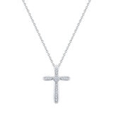 Dije de Cruz de Diamantes 0.20ctw, Oro Blanco 14K