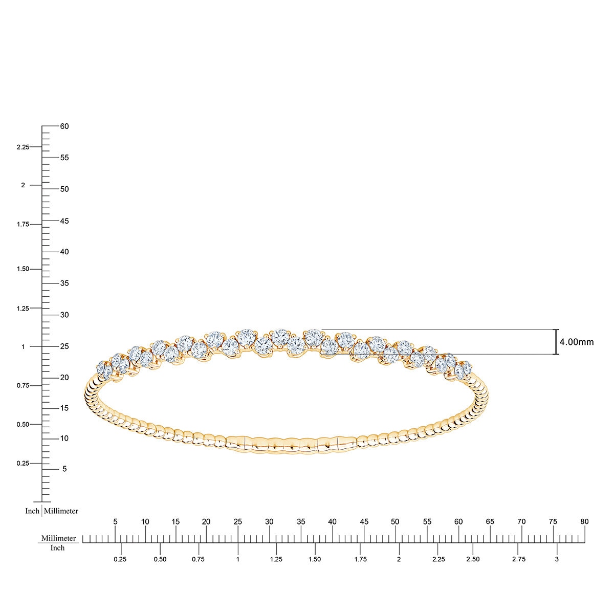 Pulsera de Diamantes 1.75ctw, Flexible, Oro Amarillo 14K