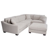 East & Vine Furniture, Evelynne, Sofá Seccional de Tela de 2 Piezas con Otomano