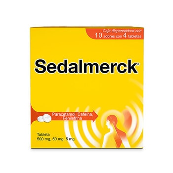 Sedalmerck Paracetamol 500mg, Cafeína 50mg, Fenilefrina 5mg caja con 40 Tabletas