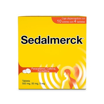 Sedalmerck Paracetamol 500mg, Cafeína 50mg, Fenilefrina 5mg  caja con 40 Tabletas