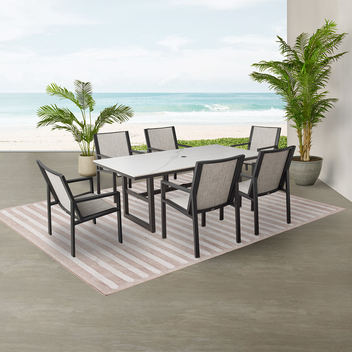Agio, Trinity Juego de Comedor para Patio de 7 Piezas