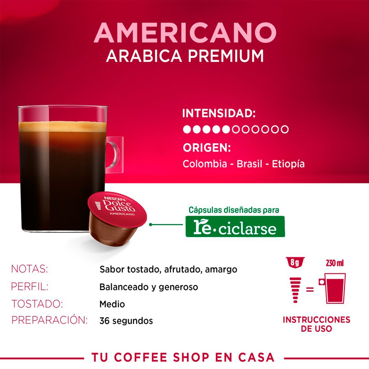 Nescafé Dolce Gusto, 64 cápsulas sabor Americano