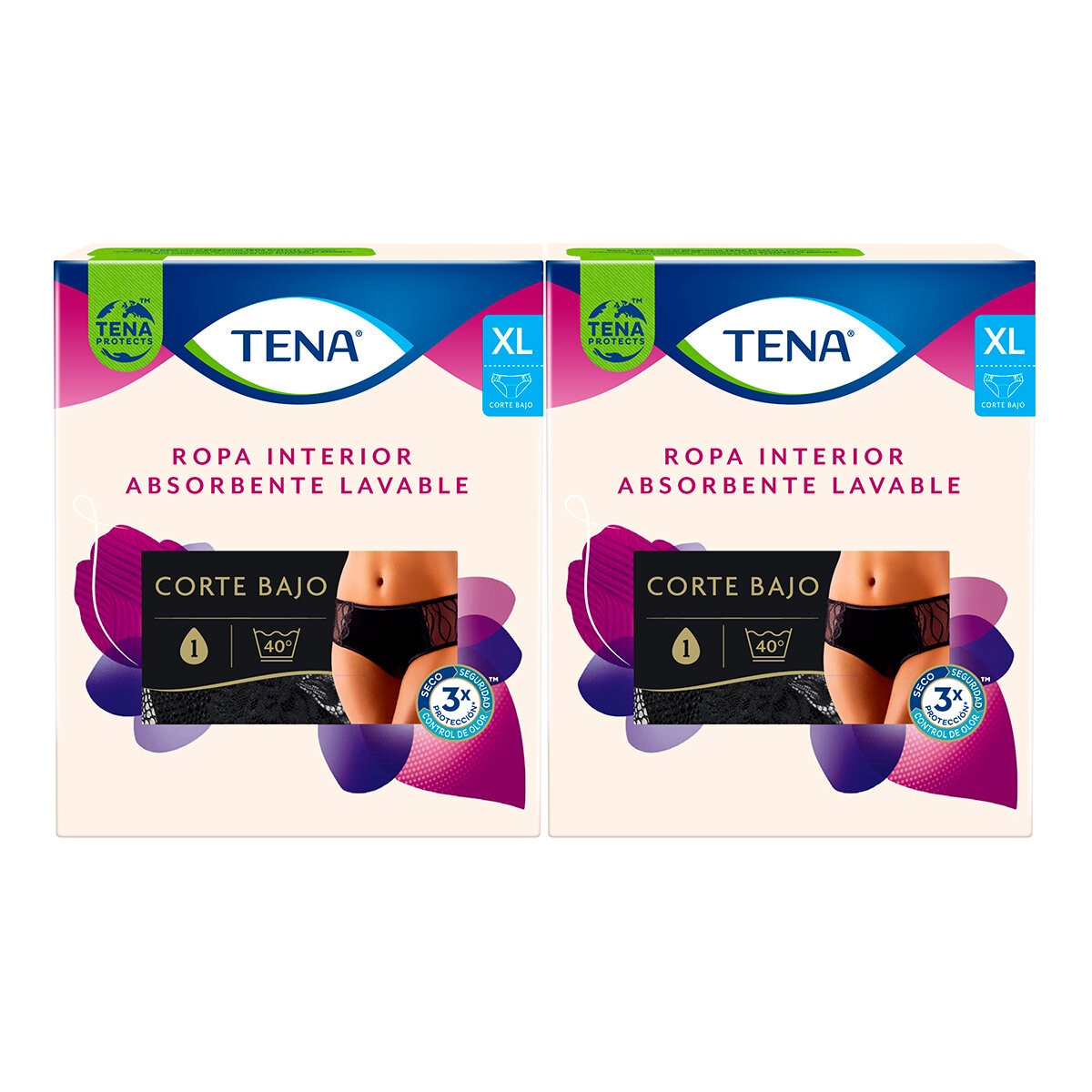 Tena Ropa Interior Reusable Corte Bajo Extra Grande 2 pzas