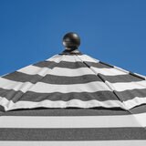 SunVilla, Sombrilla Cabana Redonda de Rayas con Poste Recto de 3.3m, Color Negro