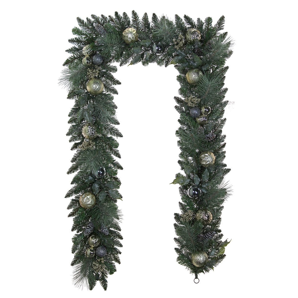 9' Guirnalda Pre-iluminada con Luces LED Centelleantes - Metálico