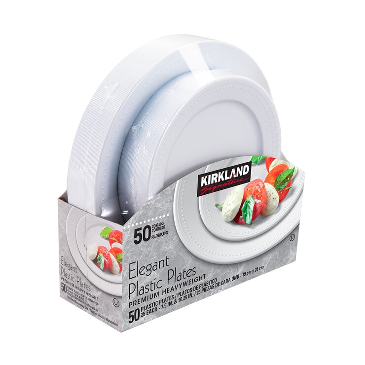 Kirkland Signature Elegantes Platos de Plástico Premium 50 pzas