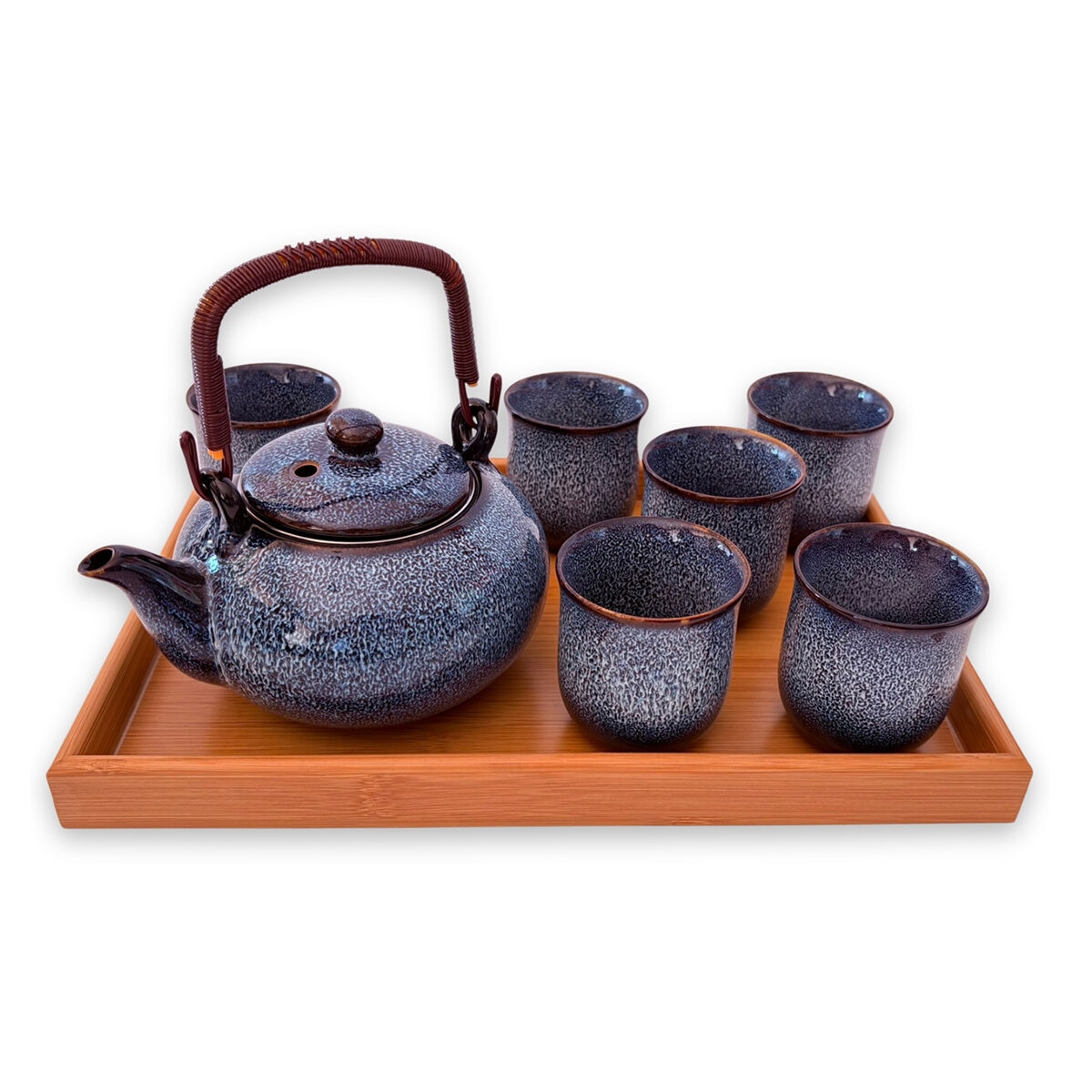 Zoma Tea Collection Juego de Tetera de Porcelana de 800 ml con 6 tazas y 2 sobres de té