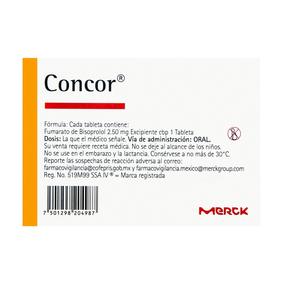 Concor 2.5 mg 30 Tabletas