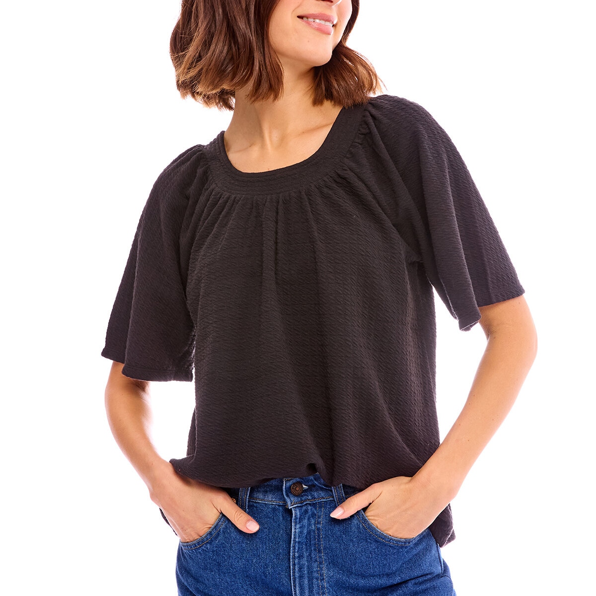Bobeau Blusa para Dama Negro Chica
