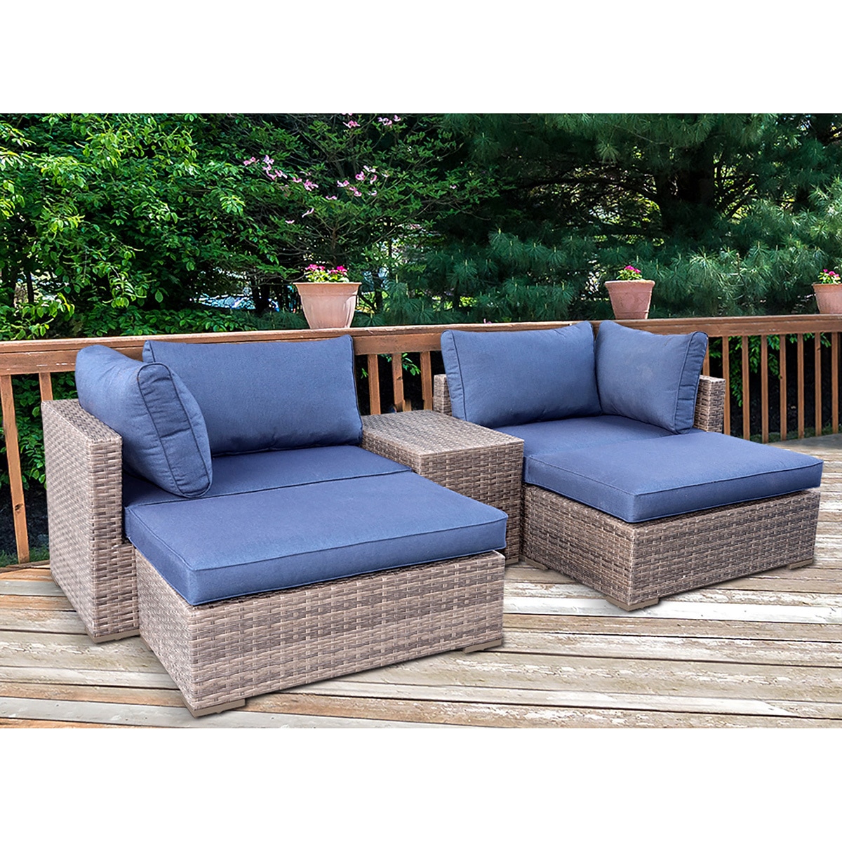 Allspace Sala para Jardín de 5 Piezas, Color Azul Costco México