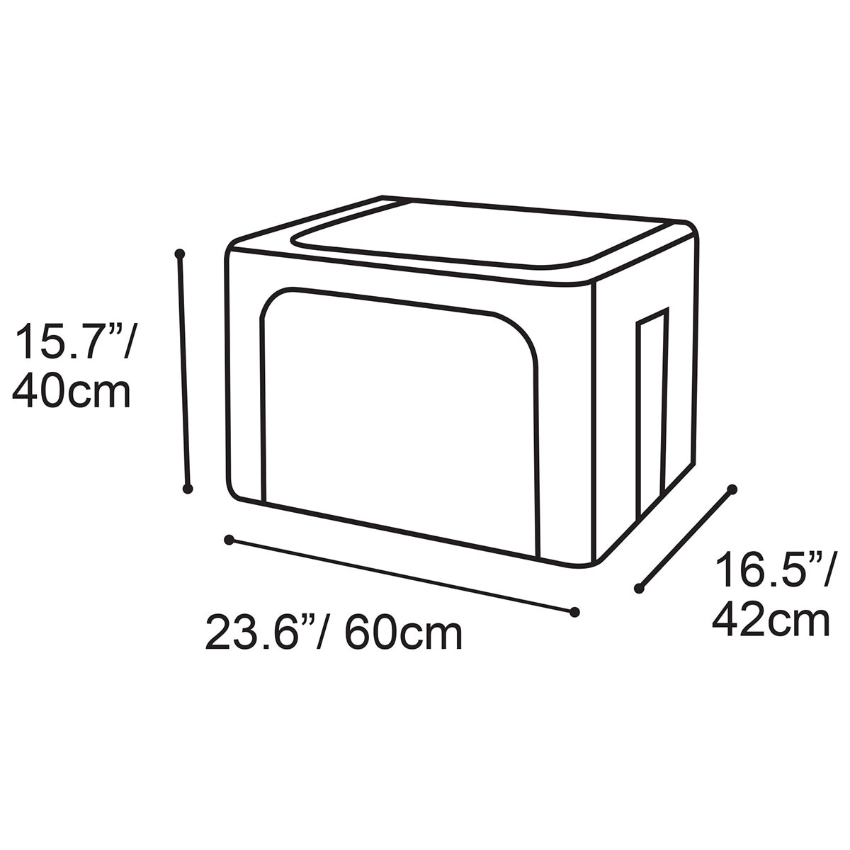 AG Box, Set de 2 Cajas Flexibles de Almacenamiento Negras