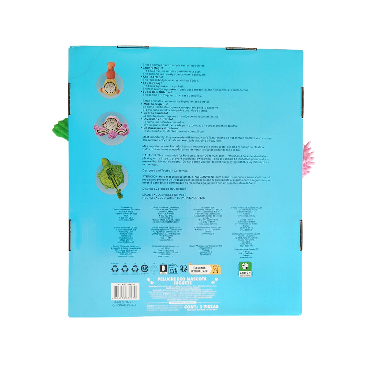 Hugfun Juguetes para Perro 3 pzas