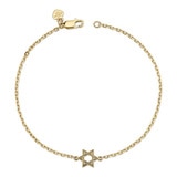 Pulsera para Bebé, Estrella de David, Oro Amaraillo de 14kt