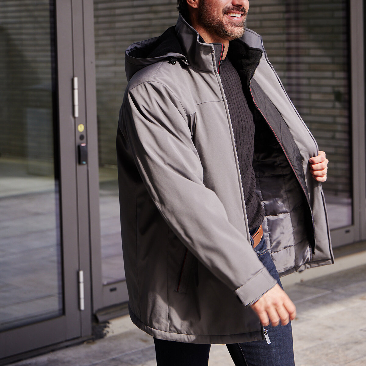 Weatherproof Chamarra para Caballero Gris Grande