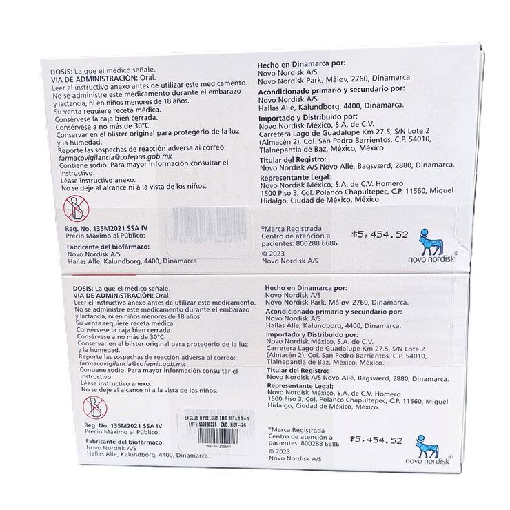 Rybelsus 7 mg 30 Tabletas 4 Pack