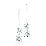 1.40ctw, Aretes de Diamantes, Corte Redondo, Oro Blanco de 14Kt