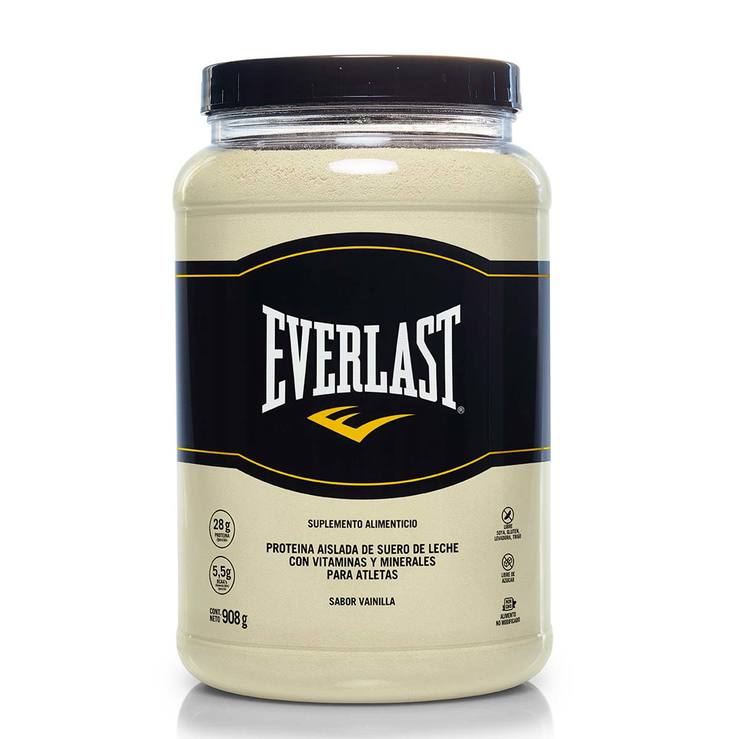 Everlast Whey Isolate Proteína en Polvo Sabor Vainilla 908 g.