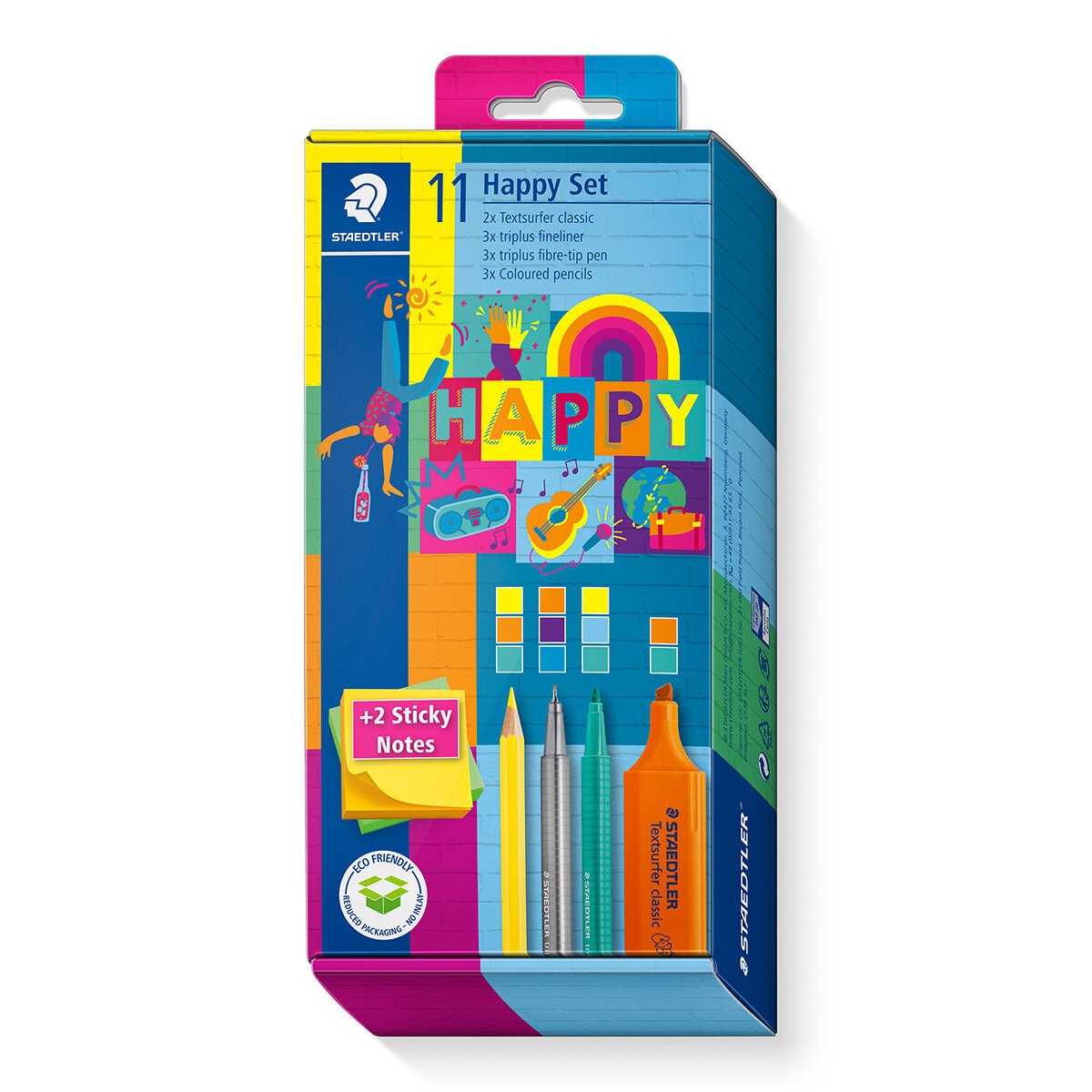 Staedtler Happy Set con 11 Piezas y Notas Autoadheribles