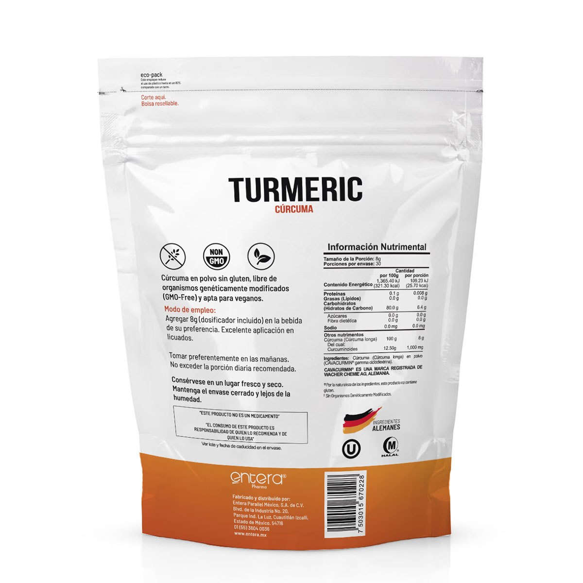 Turmeric Cúrcuma 240 gr ENTERA® Costco México