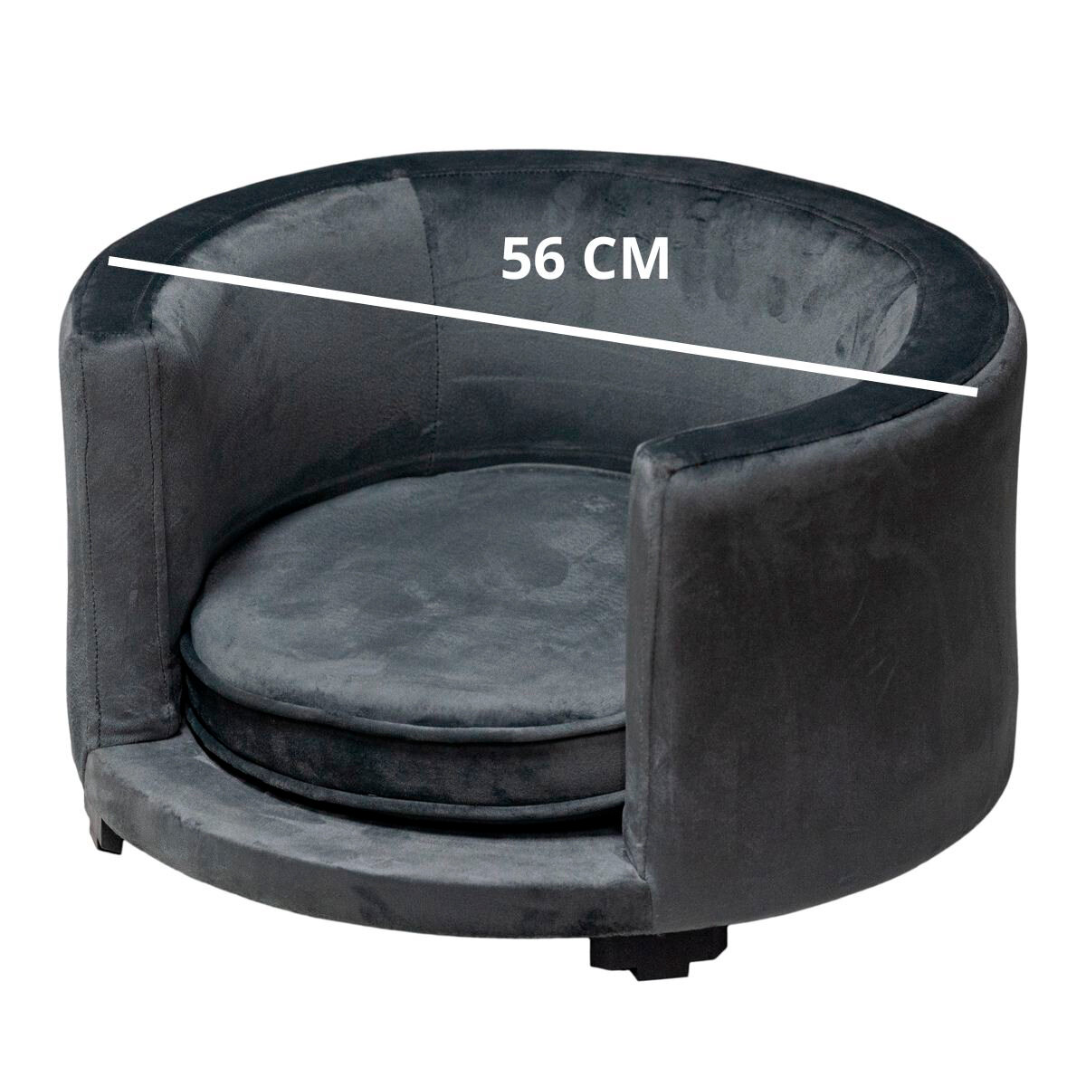 Maypet, Sillón Forrado de Terciopelo para Mascota Pequeña, Color Gris