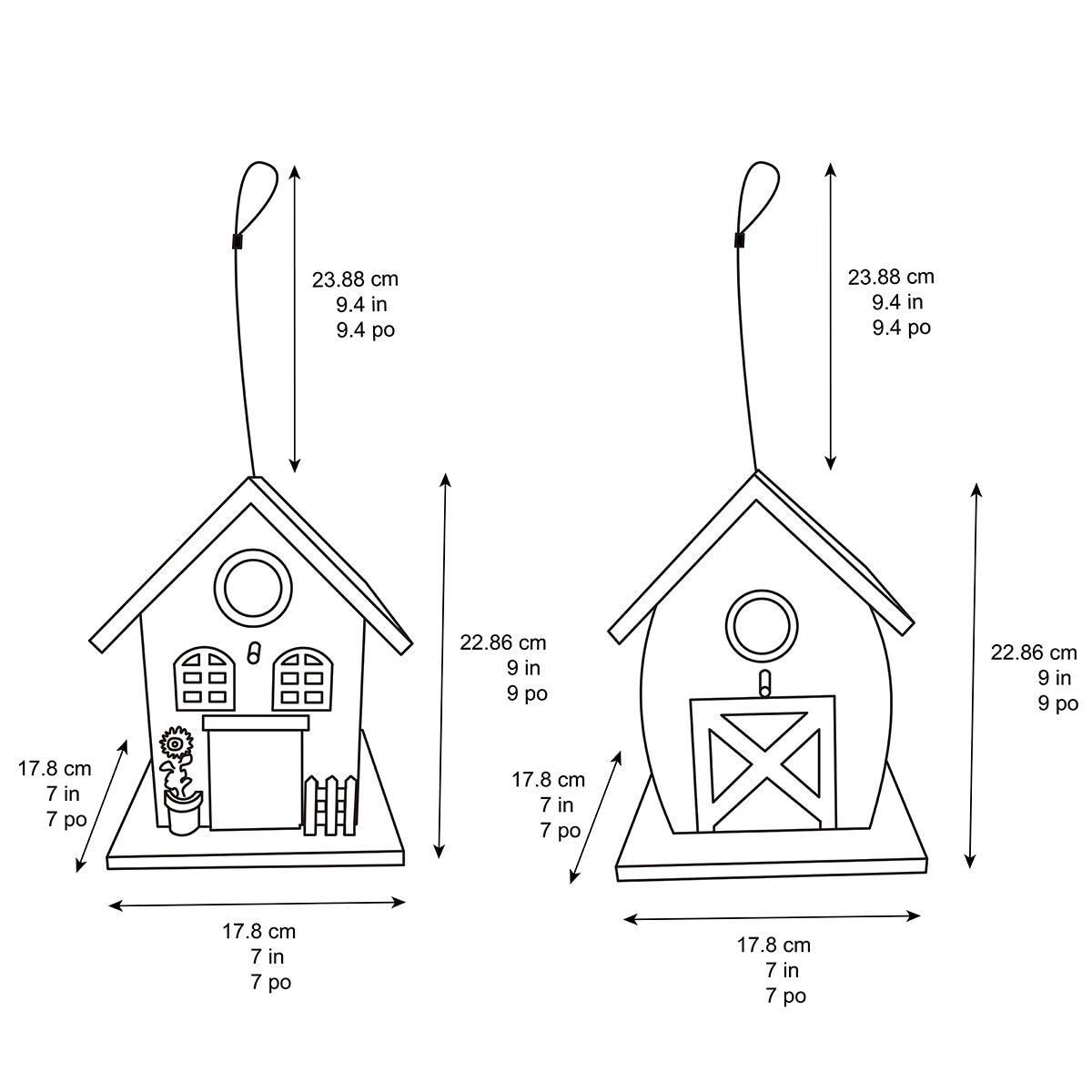 Stylecraft, Paquete de 2 Casitas para Ave de Madera