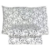 Flannel From Portugal, Juego de Sábanas de Franela, Tamaño Queen 4 Piezas, Vines Gray