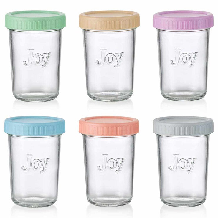 King Crystal Contenedores de Cristal para Alimentos con Tapa, 6 Piezas King Crystal Contenedores de Cristal para Alimentos con Tapa, 6 Piezas