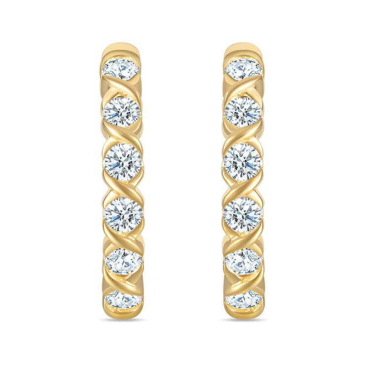 Arracadas de Diamantes 0.50ctw, Oro Amarillo 14K Arracadas de Diamantes 0.50ctw, Oro Amarillo 14K