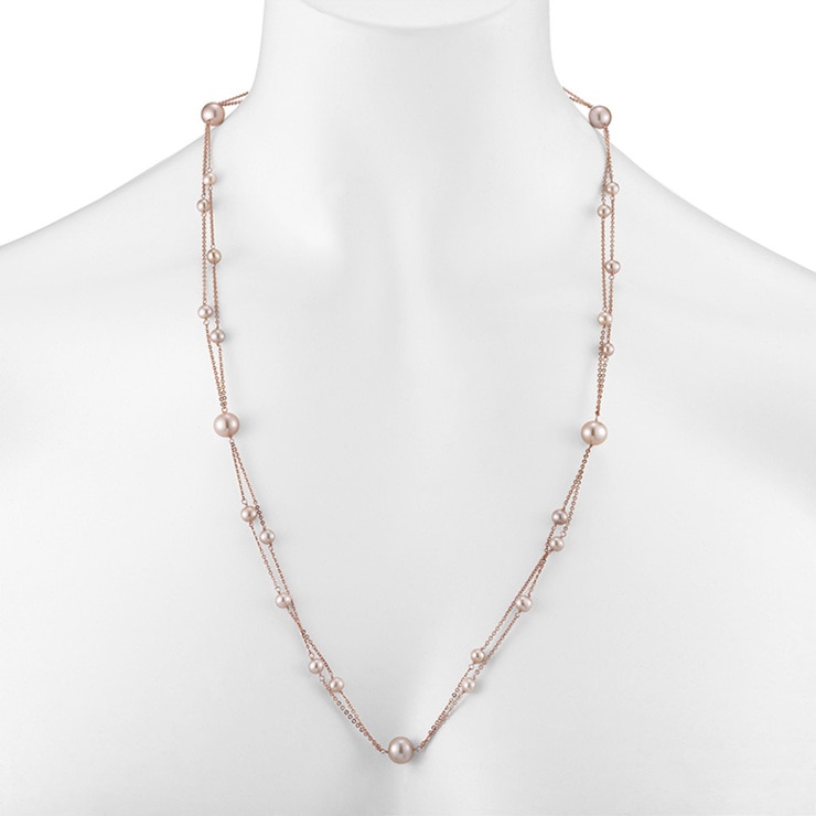 Collar de Perlas, 4.5-8.5mm, Oro Rosa de 14kt Collar de Perlas, 4.5-8.5mm, Oro Rosa de 14kt