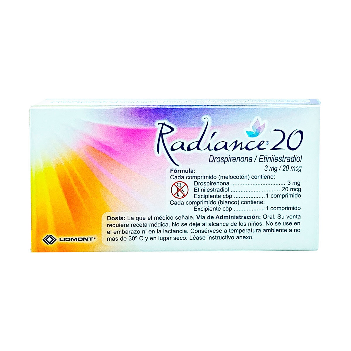 Radiance 20  3 mg / 20 mcg con 28 comprimidos