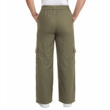 Chalc Industry Pantalones de Lino para Dama verde extra grande