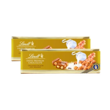 Lindt Barras de Chocolate y Avellanas Enteras 2 pzas de 300 g
