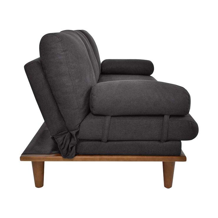 Violanti, Sofa Cama de tres plazas con Brazos y Patas de Madera Violanti, Sofa Cama de tres plazas con Brazos y Patas de Madera
