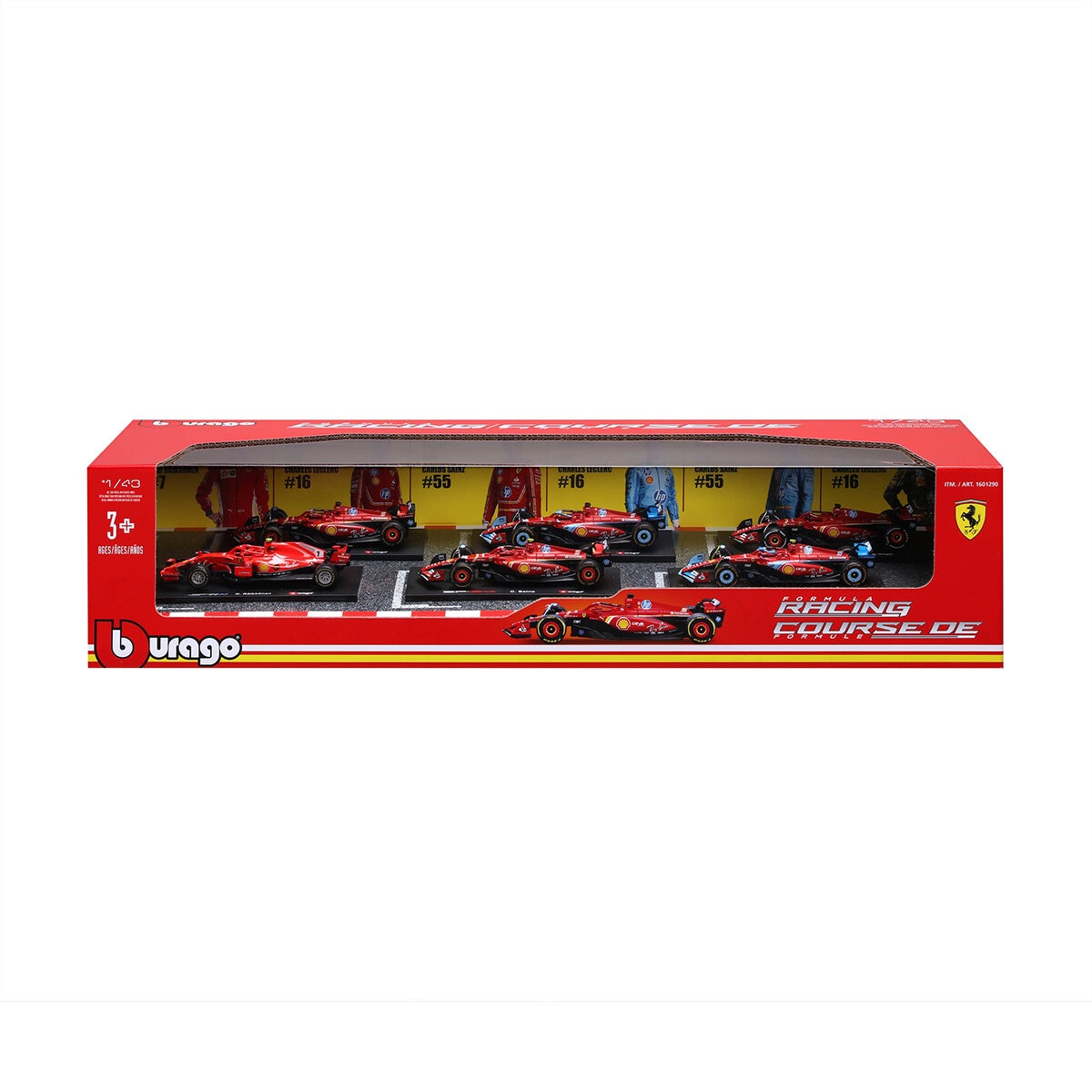 Colección de Autos de Carreras F1 Escala 1:43 Paquete de 6 Pzas. Ferrari