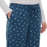 Wildfox Pantalones de Pijama Franela para Dama 2 Piezas Azul Extra Grande