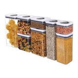 AG Box, Set de 8 Contenedores de Alimentos, DIferentes Capacidades, con Cierre Giratorio