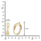 Aretes Aro Torcido, Oro Amarillo de 14K