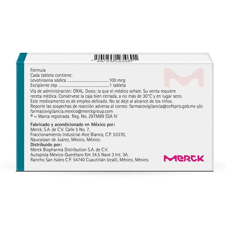 Eutirox 100 mcg. 50 Tabletas